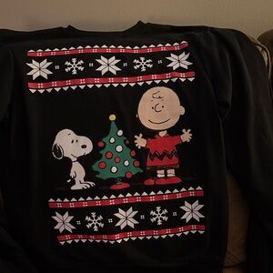 Peanuts Black Festive Crewneck Sweater